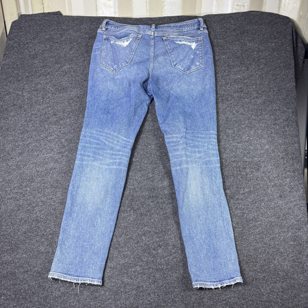 Vigoss Jeans Womens 30 Blue Denim Light Wash Distressed 5 Pockets Skinny Leg